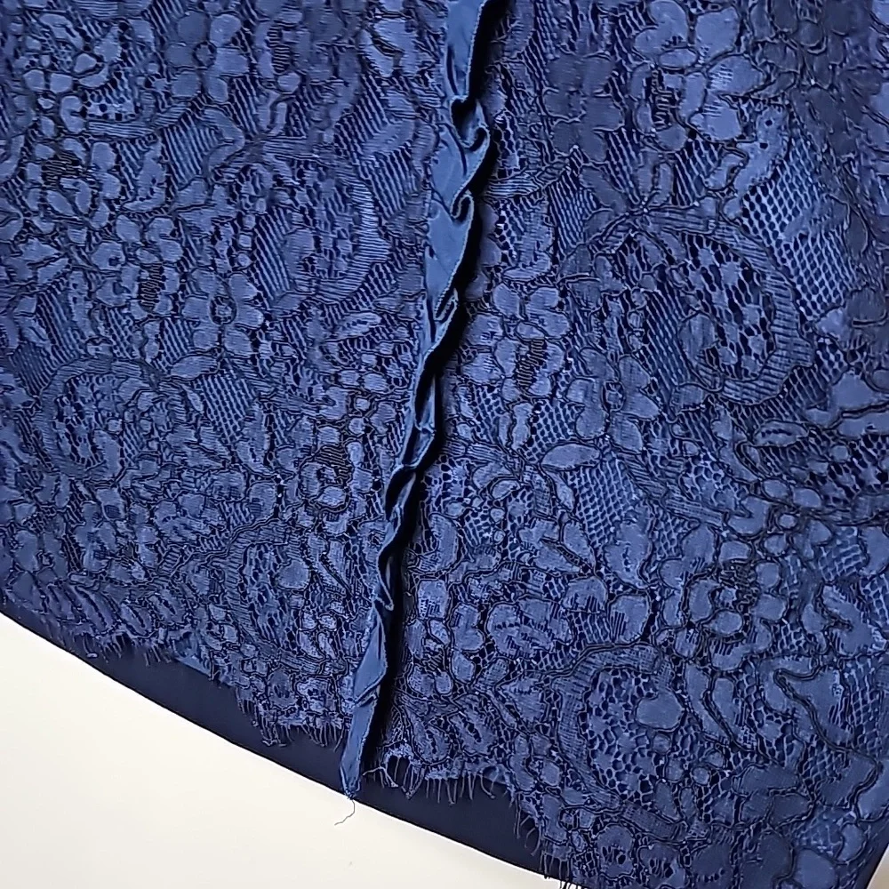 Like new Eloquii blue floral lace A-line skirt ruffles worn one time sz 22